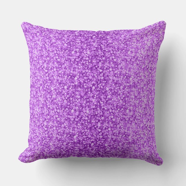 Elegant Retro Purple Glitter And Sparkles Cushion (Front)