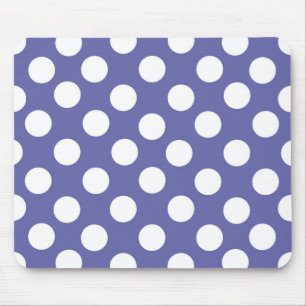 Elegant retro purple white polka dots mouse mat