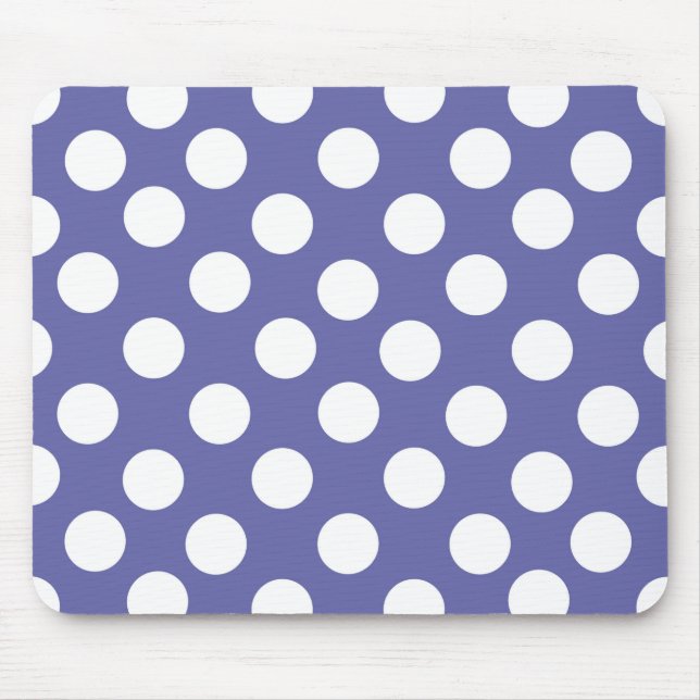 Elegant retro purple white polka dots mouse mat (Front)