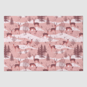 Elegant Retro Red Woodland Deer Tissue Paper