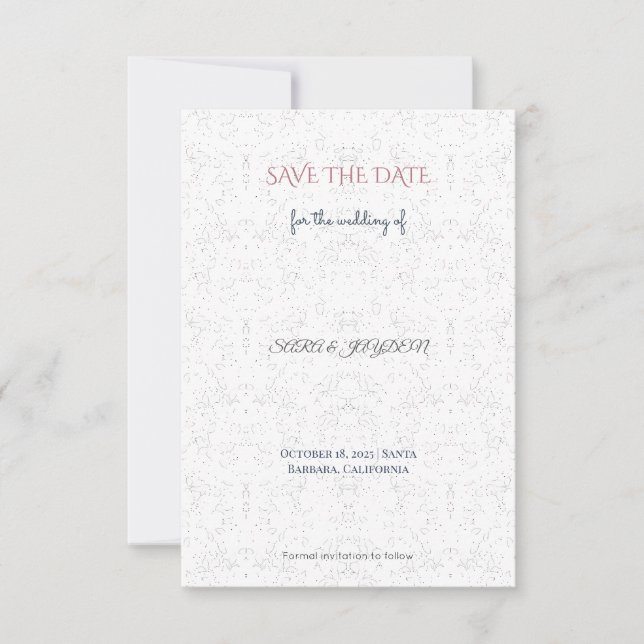 Elegant & Retro Save the Date – No Photo | Unique  (Front)