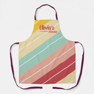 Elegant Retro Striped Personalised Apron