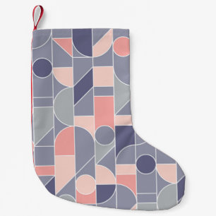 Elegant retro style rose and gray seamless pattern small christmas stocking