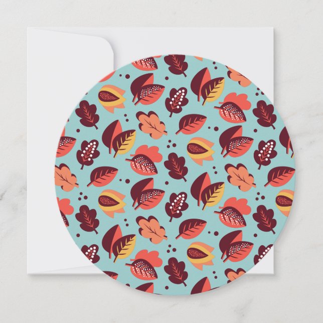 Elegant Retro Thanksgiving Dinner Fall Foliage Invitation (Front)