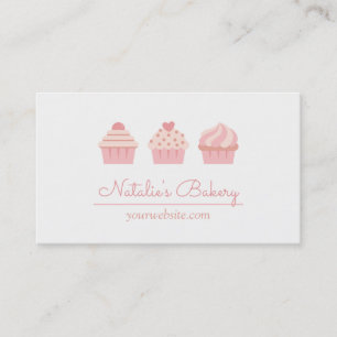 Elegant Retro Trio Cupcakes Business Cards