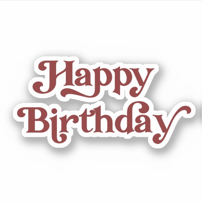 Elegant Retro Typography Happy Birthday (Front)