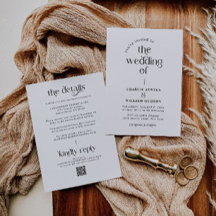 Elegant Retro Typography Wedding Invitation