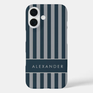 Elegant Retro Vertical Stripes  iPhone 16 Case