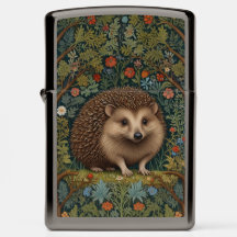 Elegant Retro vintage hedgehog woodland botanical