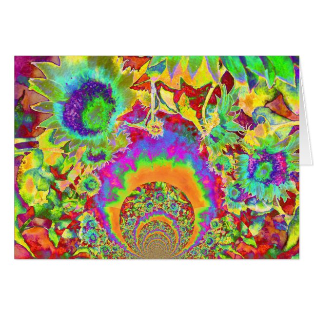 Elegant retro watercolor sunflower fields (Front Horizontal)