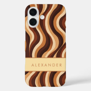 Elegant Retro Wavy Vertical Stripes  iPhone 16 Case