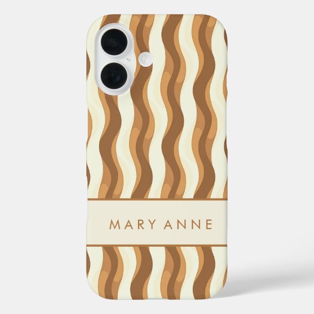 Elegant Retro Wavy Vertical Stripes  Case-Mate iPhone Case (Back)