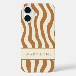 Elegant Retro Wavy Vertical Stripes  iPhone 16 Case