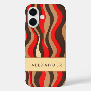 Elegant Retro Wavy Vertical Stripes  iPhone 16 Case