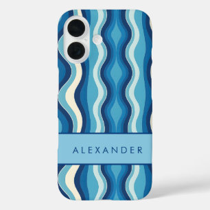 Elegant Retro Wavy Vertical Stripes  iPhone 16 Case