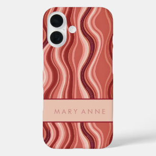 Elegant Retro Wavy Vertical Stripes  iPhone 16 Case