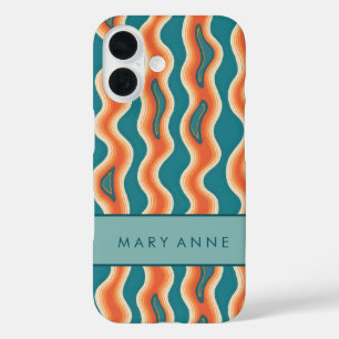 Elegant Retro Wavy Vertical Stripes  iPhone 16 Case
