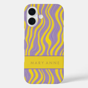 Elegant Retro Wavy Vertical Stripes  iPhone 16 Case