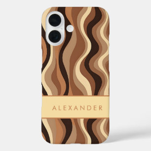 Elegant Retro Wavy Vertical Stripes  iPhone 16 Case