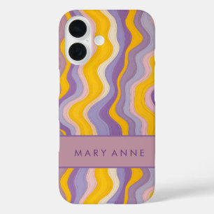 Elegant Retro Wavy Vertical Stripes  iPhone 16 Case