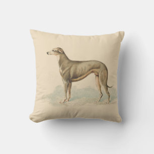 Elegant Retro Whippet Blush Pink Cushion
