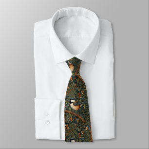 Elegant retro woodland bird  tie