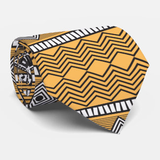 Elegant Retro yellow black pattern for him Tie