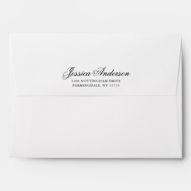 Elegant Return Address for Invitations Envelope (Back (Top Flap))