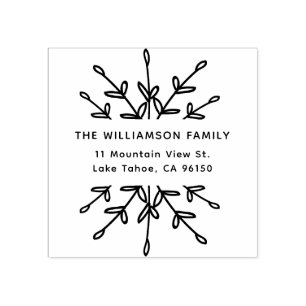 Elegant Return Address Label with Branches Rubber Stamp