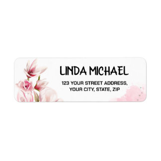 Elegant Return Address Label With flowers