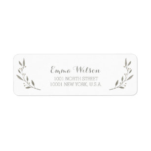 Elegant Return Address Labels Grey Floral