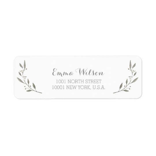 Elegant Return Address Labels Grey Floral