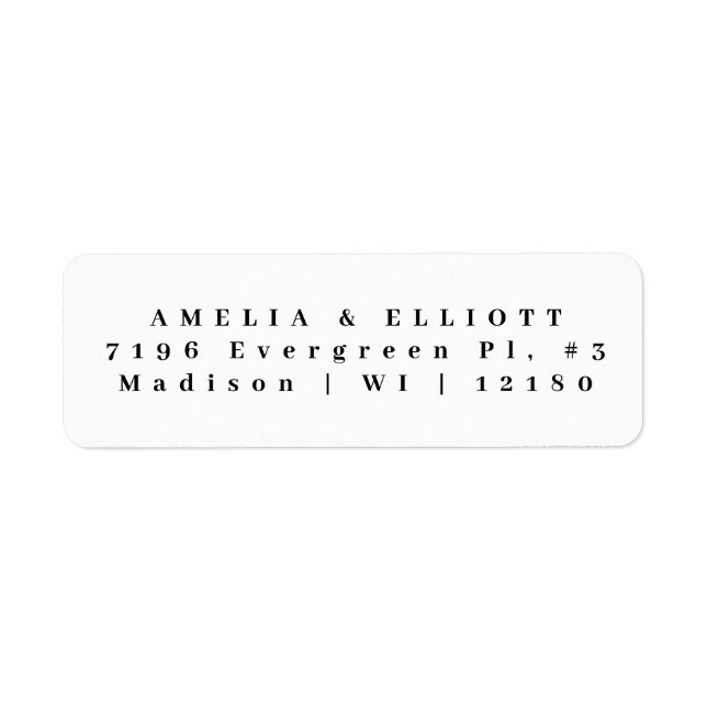 Elegant Return Address Personalised Label (Front)