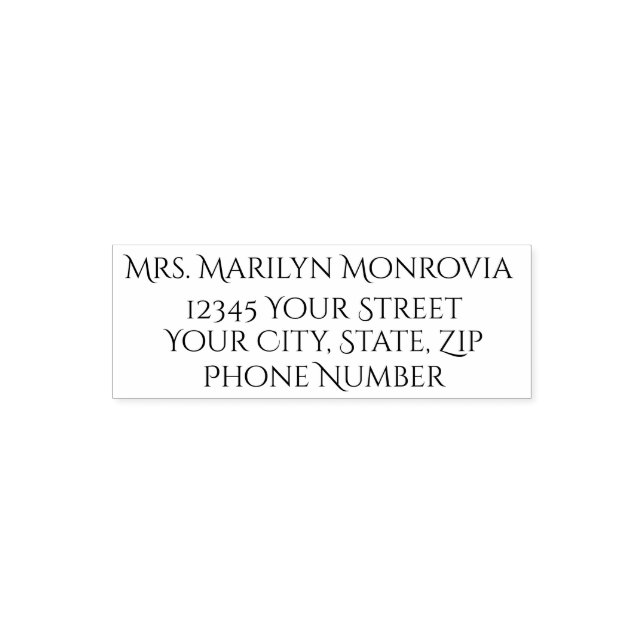 Elegant Return Address & Phone Number Self-inking Stamp (Design)