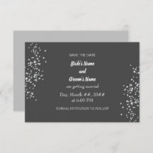 Elegant Rhinestones Save The Date Invitation