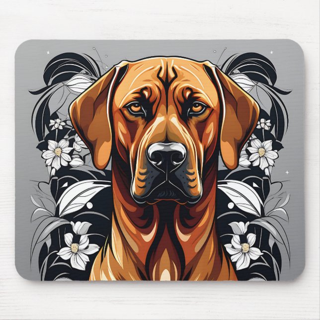 Elegant Rhodesian Ridgeback Dog Mouse Mat (Front)