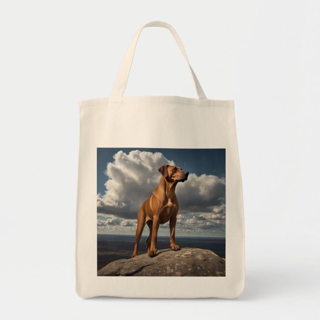 Elegant Rhodesian Ridgeback Grocery Tote (Front)