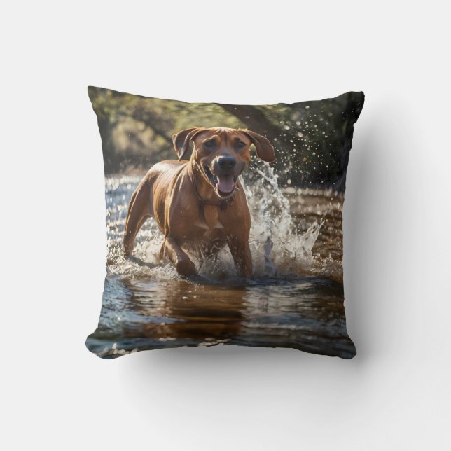 Elegant Rhodesian Ridgeback Throw Pillow (Front)