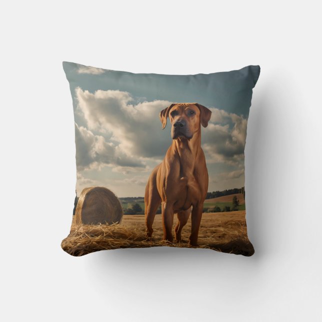 Elegant Rhodesian Ridgeback Throw Pillow (Front)