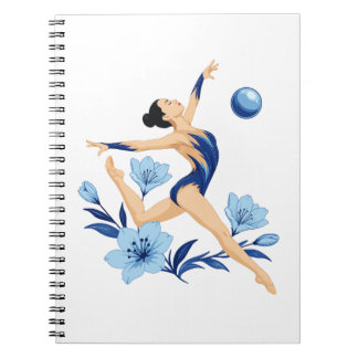 Elegant Rhythmic Gymnast with Flowers Notebook