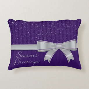 Elegant ribbon and stars decorative cushion