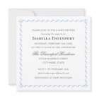 Elegant Ribbon Baby Shower Stripes Blue Square