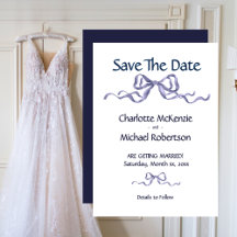 Elegant Ribbon & Bow Romantic Wedding Navy & White