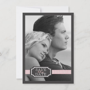 Elegant Ribbon Effect Soft Pink Save the Date