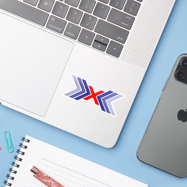 Elegant Ribbon line Letter X Monogram (Laptop w/ iPhone)
