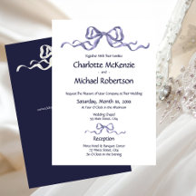 Elegant Ribbon Navy & White Romantic Wedding