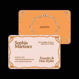 Elegant Ribbon Swirl Decorative Frame Business Car Business Card