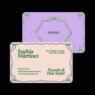 Elegant Ribbon Swirl Decorative Frame Business Car Card