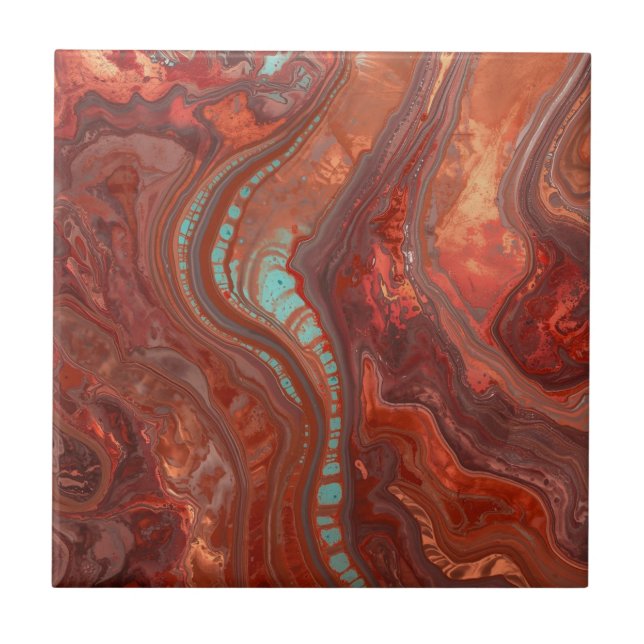 Elegant Rich Copper Patina Metallic gold  Tile (Front)