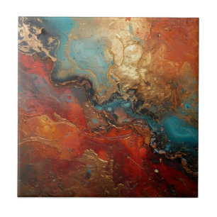 Elegant Rich Copper Patina Metallic gold  Tile